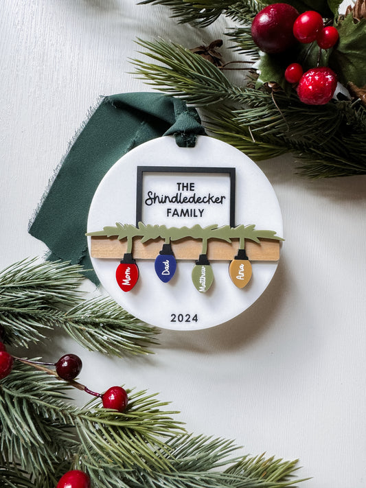 Personalized Family Names Ornament | Mantle Light Family Ornament | Christmas Ornament | Personalized Ornament |