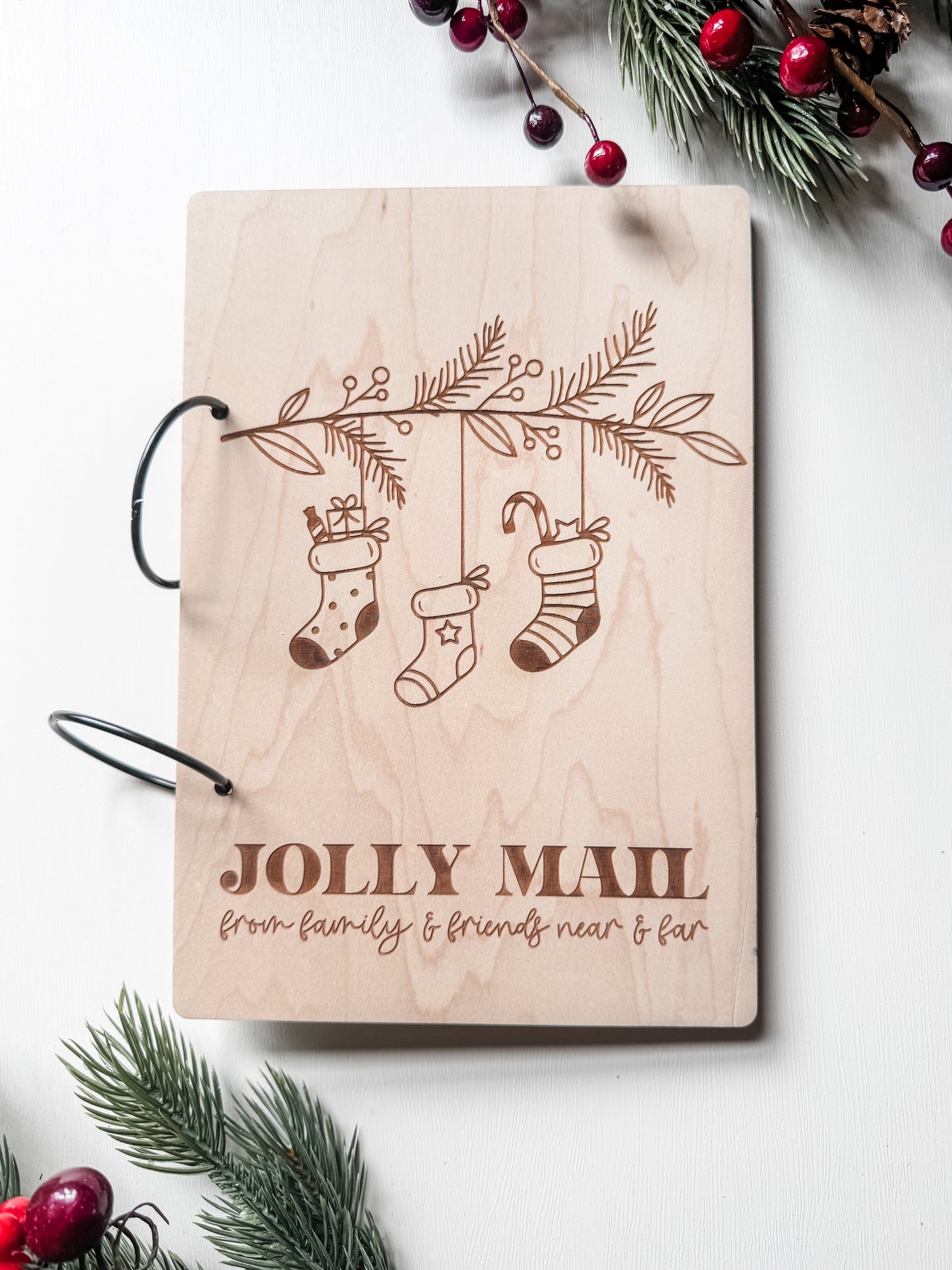 Christmas Card Holder | Cards of Christmas Past | Merry Mail | Boho Christmas Card Storage | 3D Sign | Laser Engraved | Card Holder (Copy)