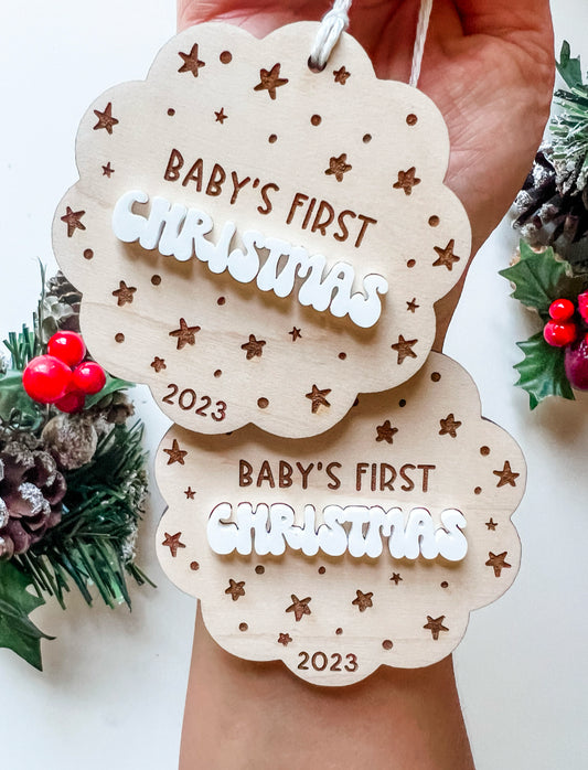 Baby's First Christmas Ornament | Baby's Keepsake Ornament | Personalized Baby Gift | Birth Stat Ornament | New Baby Gift | Mom Must Have