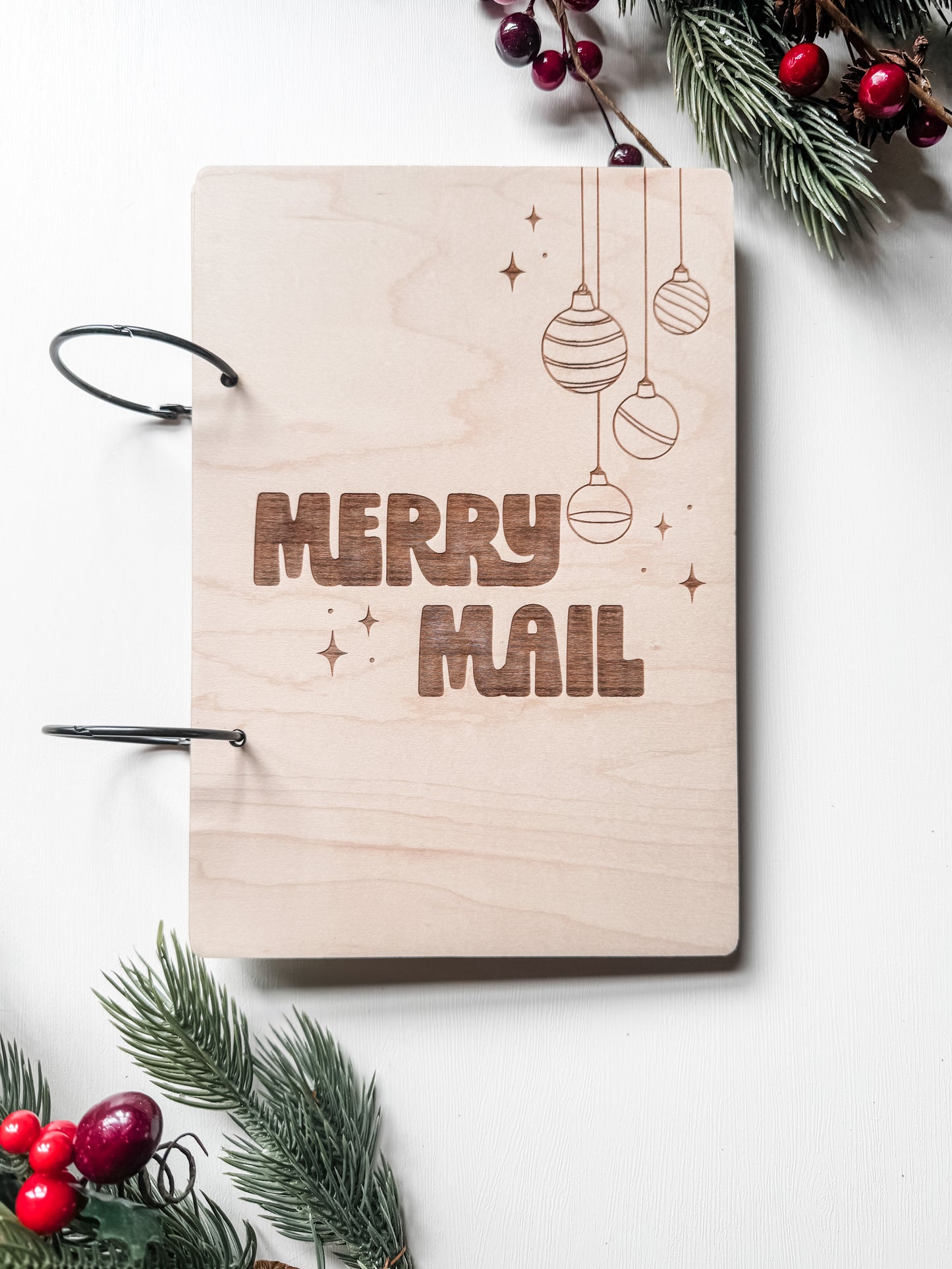 Christmas Card Holder | Cards of Christmas Past | Merry Mail | Boho Christmas Card Storage | 3D Sign | Laser Engraved | Card Holder (Copy)