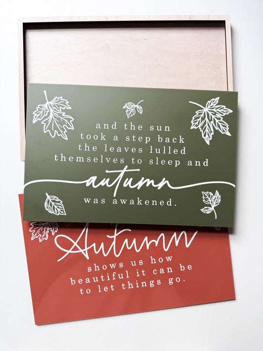 Interchangeable Fall Decor Signs| Framed Sign | Handmade | Laser Engraved | Pick Your Style | Fall Decor | Autumn Signs