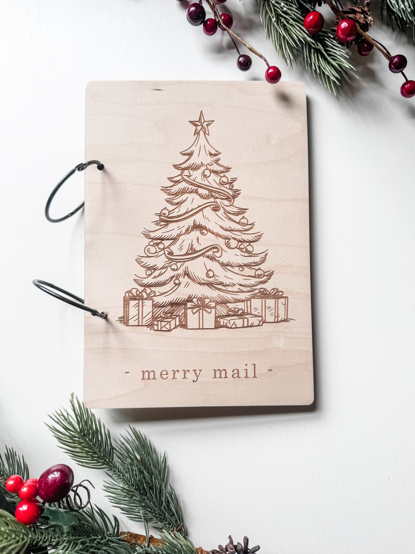 Christmas Card Holder | Cards of Christmas Past | Merry Mail | Boho Christmas Card Storage | 3D Sign | Laser Engraved | Card Holder (Copy)