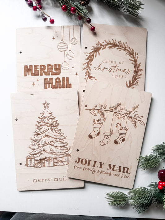 Christmas Card Holder | Cards of Christmas Past | Merry Mail | Boho Christmas Card Storage | 3D Sign | Laser Engraved | Card Holder (Copy)