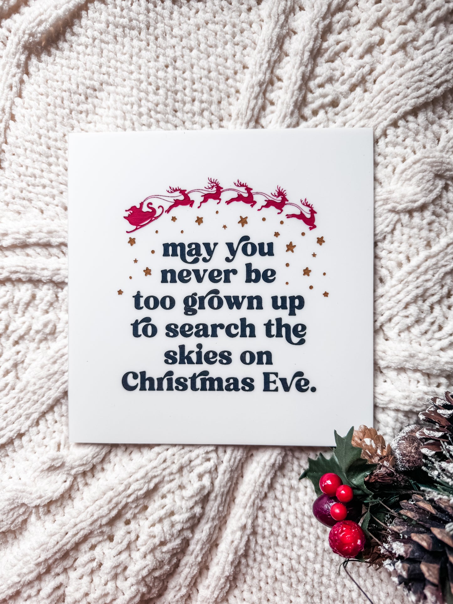 Interchangeable Christmas Signs Inserts | Framed Sign | Handmade | Laser Engraved | Pick Your Style | Christmas Decor |