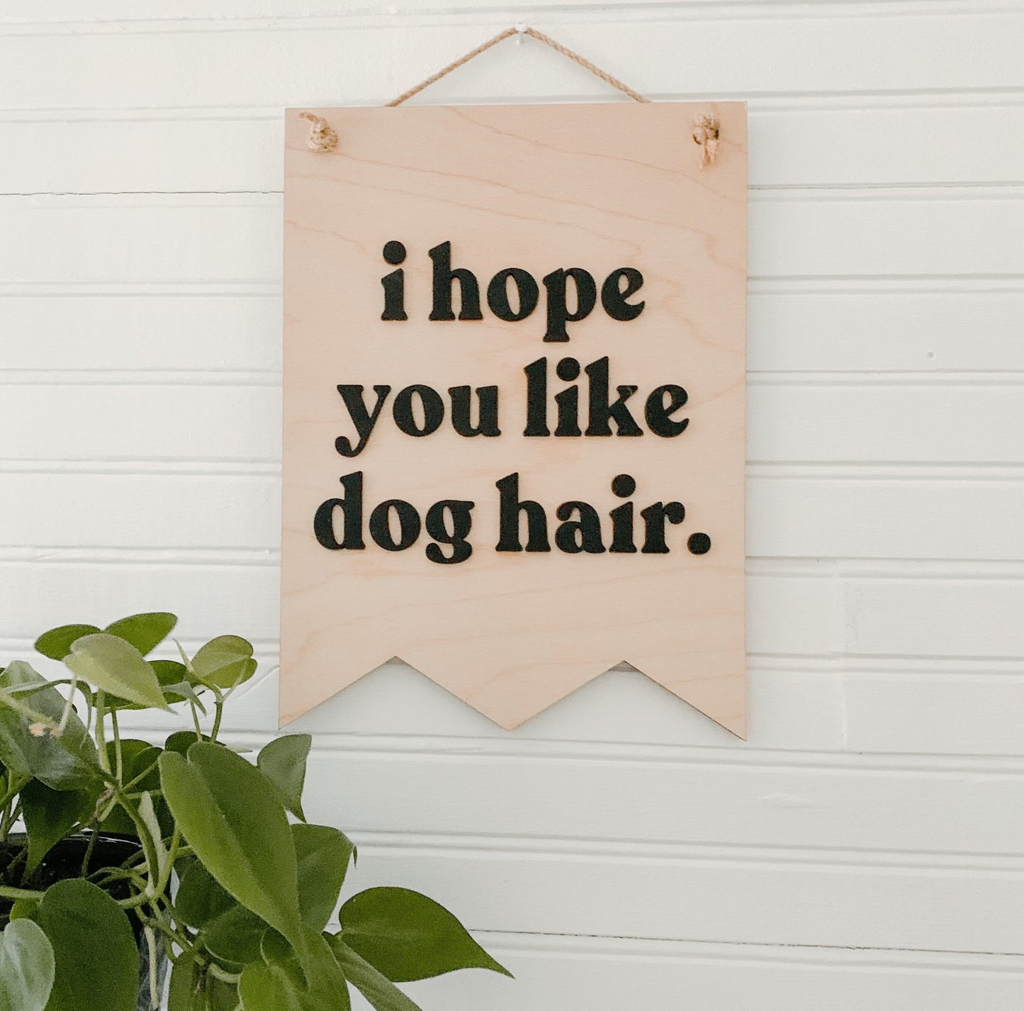 I Hope You Like Dog Hair 3D Banner Sign, Boho Decor, Handmade, Hanging Sign, Dog Lovers, Dog Mom Gift, Dog Dad Gift