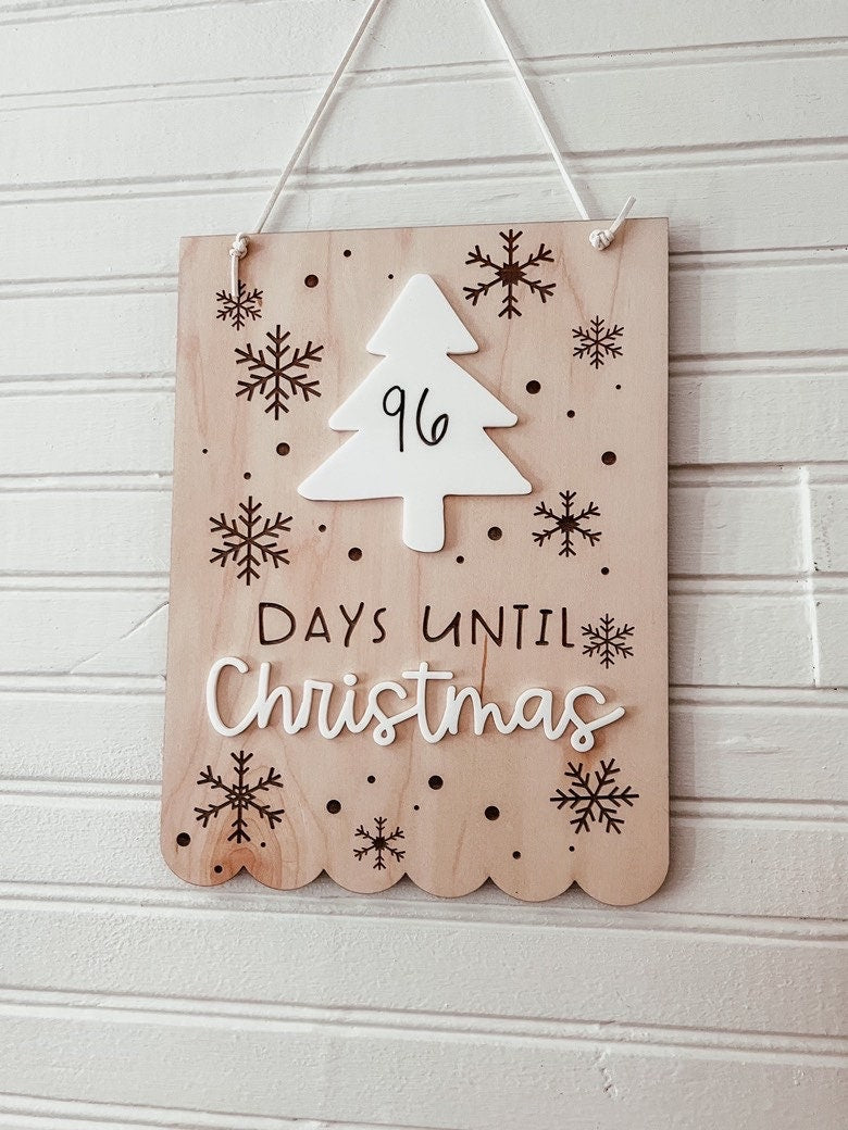 Christmas Countdown | Days Until Christmas Countdown | Boho Christmas Sign | 3D Sign | Laser Engraved | Boho Christmas Sign | Arch Sign