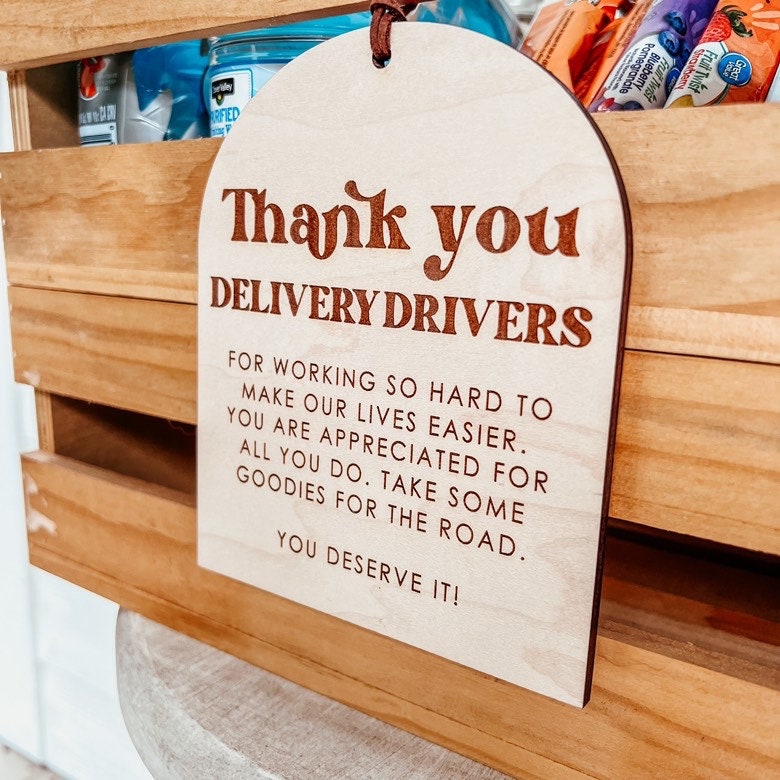 Thank You Delivery Drivers Sign | Appreciation Delivery Drivers | Postal Worker Appreciation | Crate Not Included