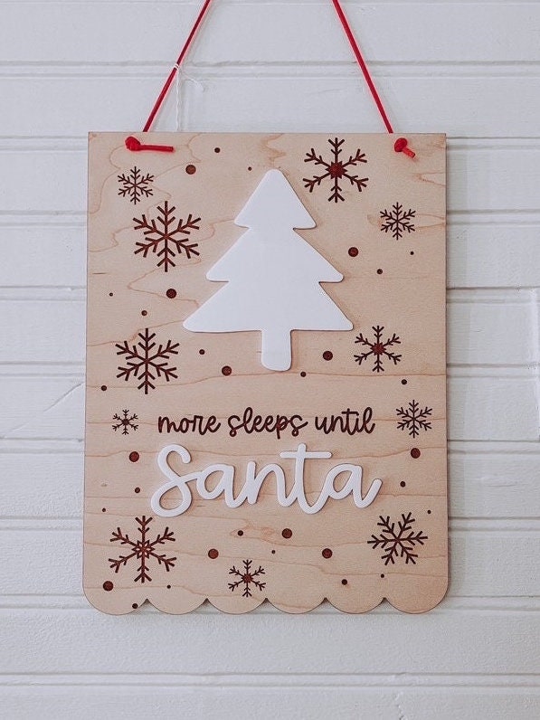 Christmas Countdown | Sleeps Until Christmas Countdown | Boho Christmas Sign | 3D Sign | Laser Engraved | Boho Christmas Sign | Arch Sign