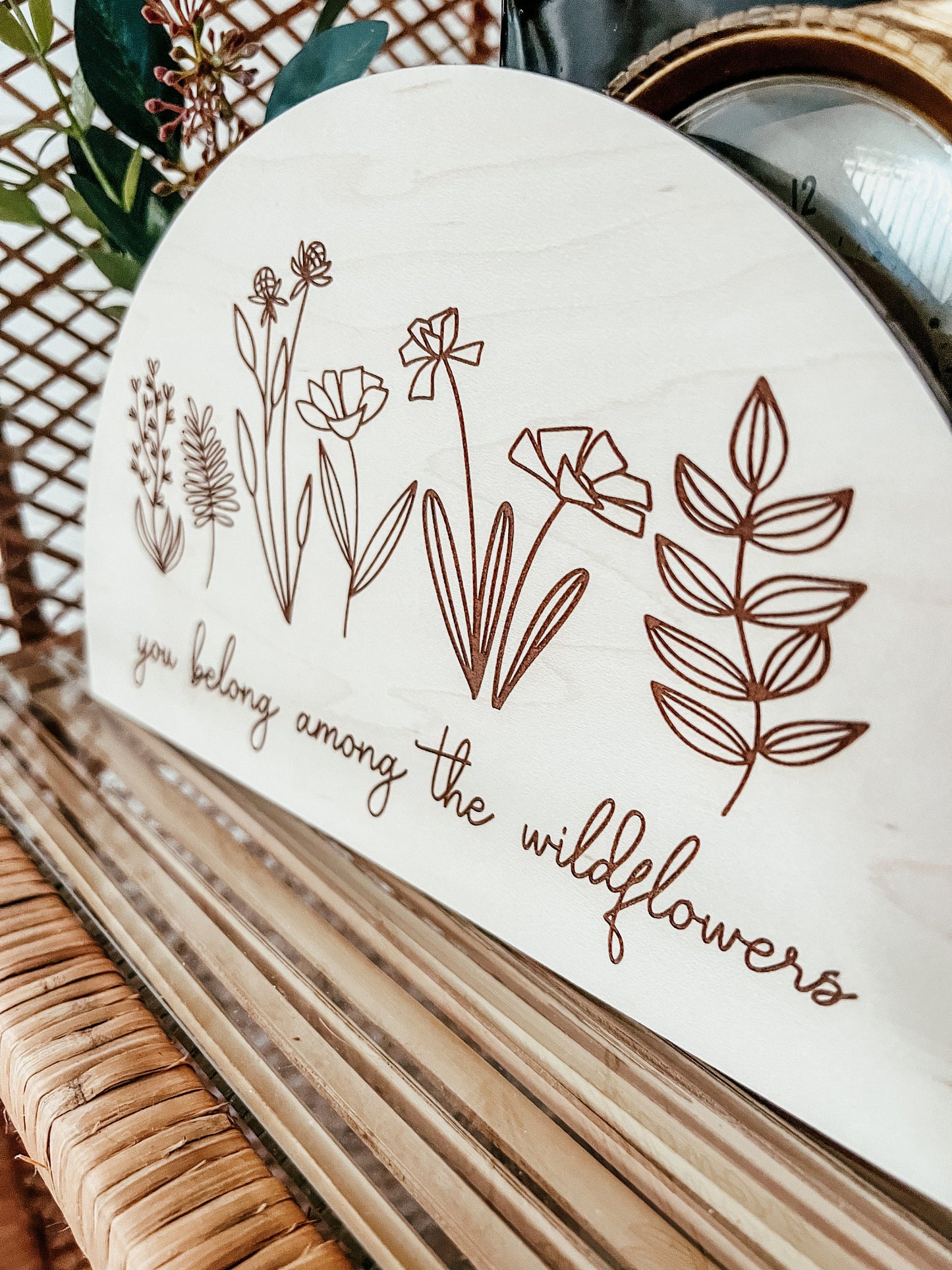 You belong among the wildflowers, Nursery Wall Decor, Wildflower Sign, Spring Wall Art, Boho Wall Art