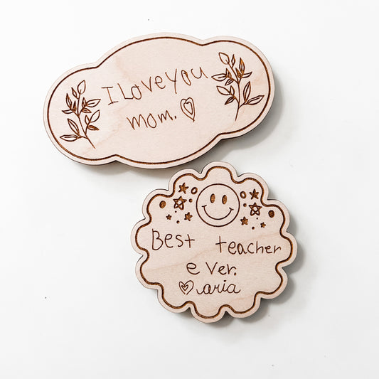 Custom Handwriting Magnet | Pick Your Style | Kids Art Display | Refrigerator Magnets | Kids Magnets | Childrens Artwork