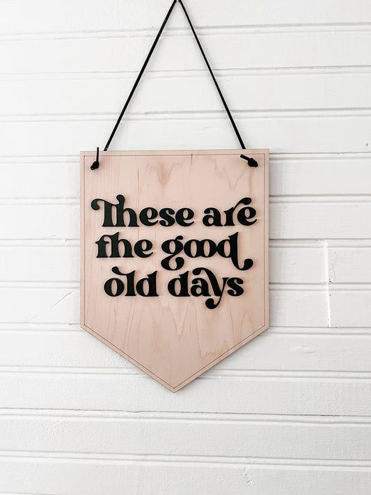 These are the Good Old Days Hanging Sign | Home Decor | | Wall Sign | Office Sign | Boho Decor | 3D Sign | Good Old Days