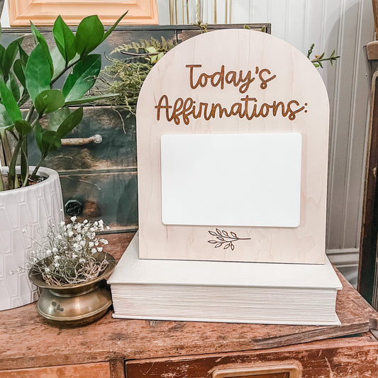 Daily Affirmations Dry Erase Board | Office Decor | Dry Erase Board | Handmade | Boho Arch Sign | Self Care Affirmations