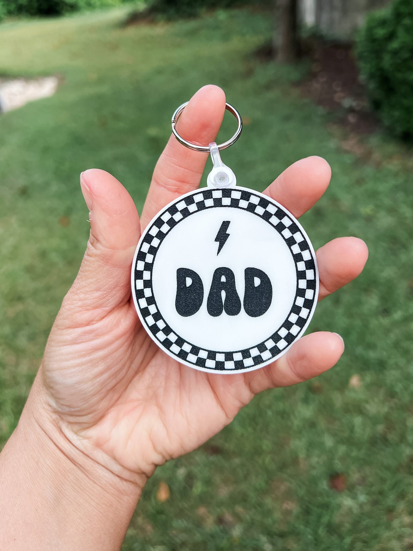 Personalized Retro Checkered Keychain | Laser Engraved | Unique Gift | Handmade Keychain | Car Keys | Gift for Her | Gift for Him |