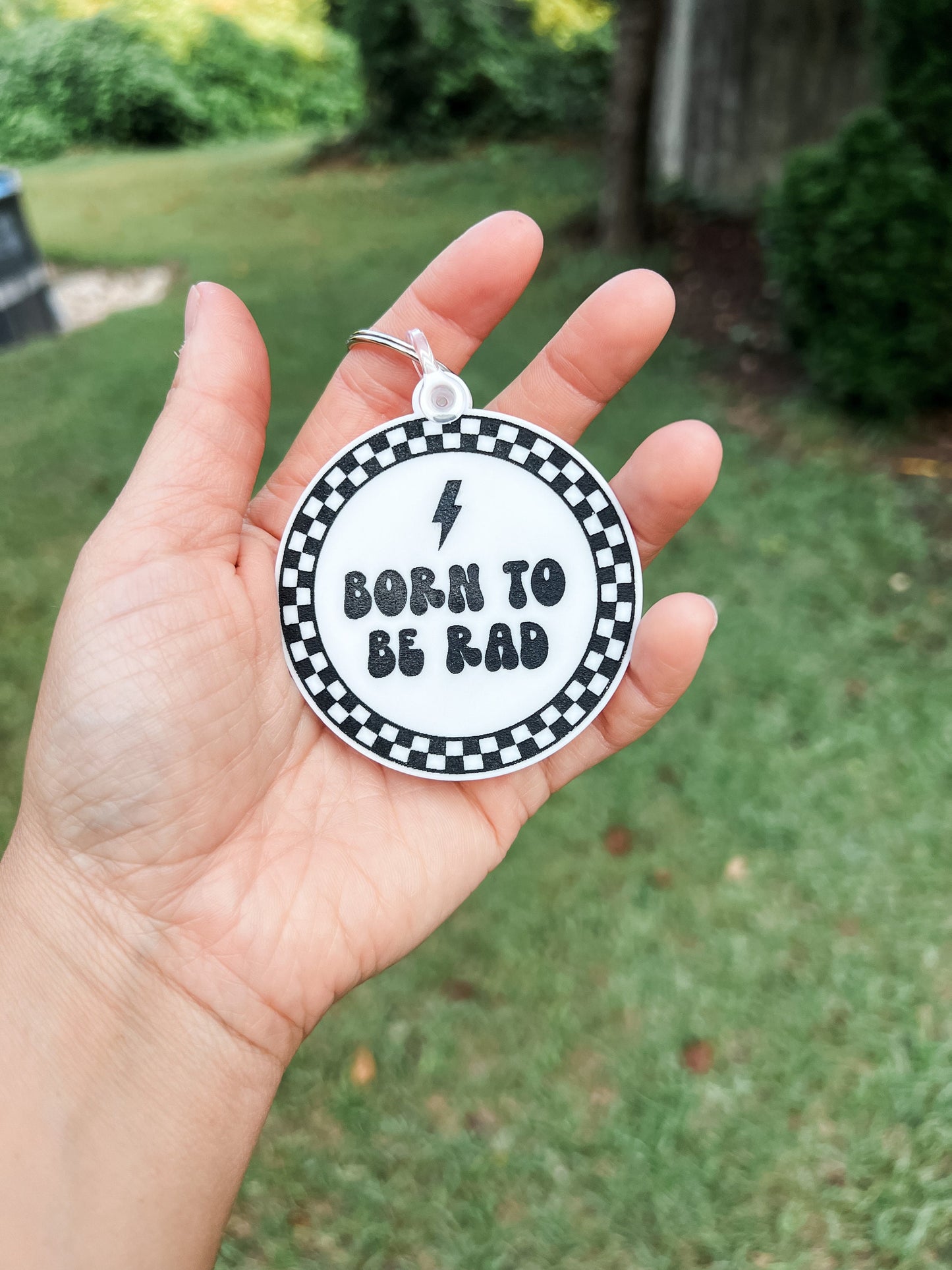 Personalized Retro Checkered Keychain | Laser Engraved | Unique Gift | Handmade Keychain | Car Keys | Gift for Her | Gift for Him |