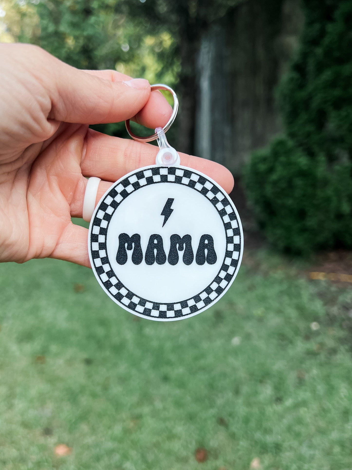 Personalized Retro Checkered Keychain | Laser Engraved | Unique Gift | Handmade Keychain | Car Keys | Gift for Her | Gift for Him |