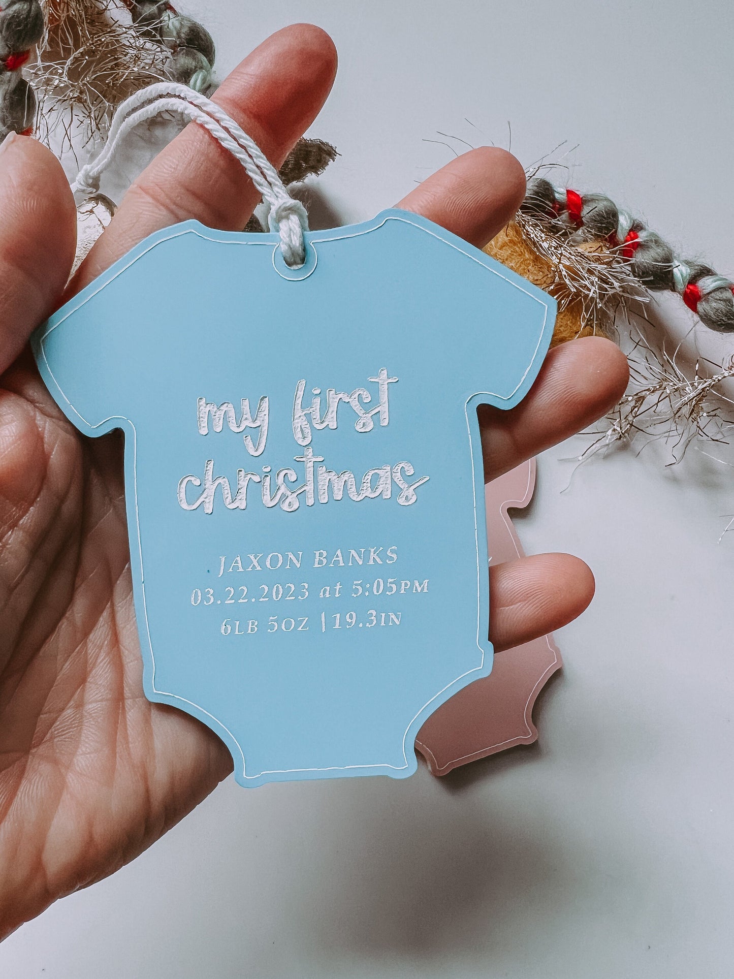 Baby's First Christmas Ornament | Baby's Keepsake Ornament | Personalized Baby Gift | Birth Stat Ornament | New Baby Gift | Mom Must Have
