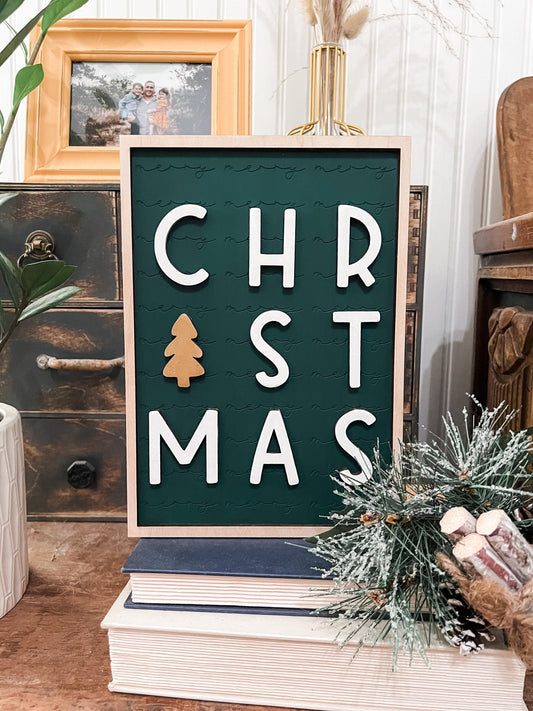 Merry Christmas Framed Sign | Boho Christmas Sign | 3D Sign | Laser Engraved | Boho Christmas Sign | Arch Sign