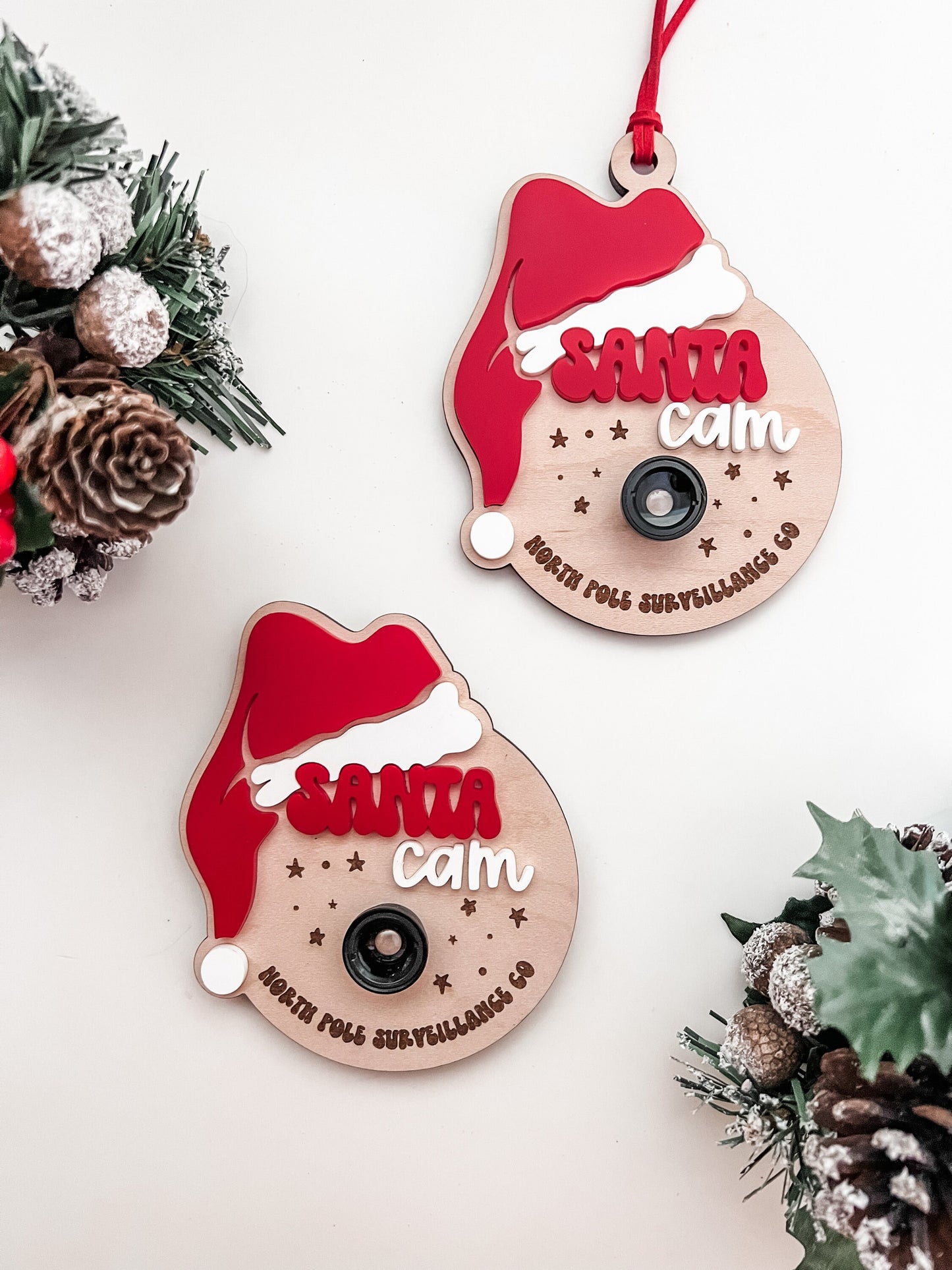 Santa Cam Ornament | Santa Cam Magnet | North Pole Surveillance Co | Christmas Magic | Kids Christmas