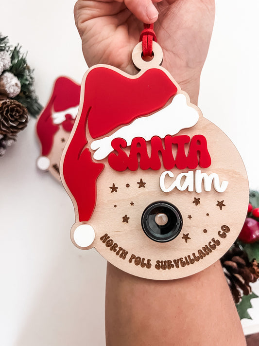 Santa Cam Ornament | Santa Cam Magnet | North Pole Surveillance Co | Christmas Magic | Kids Christmas