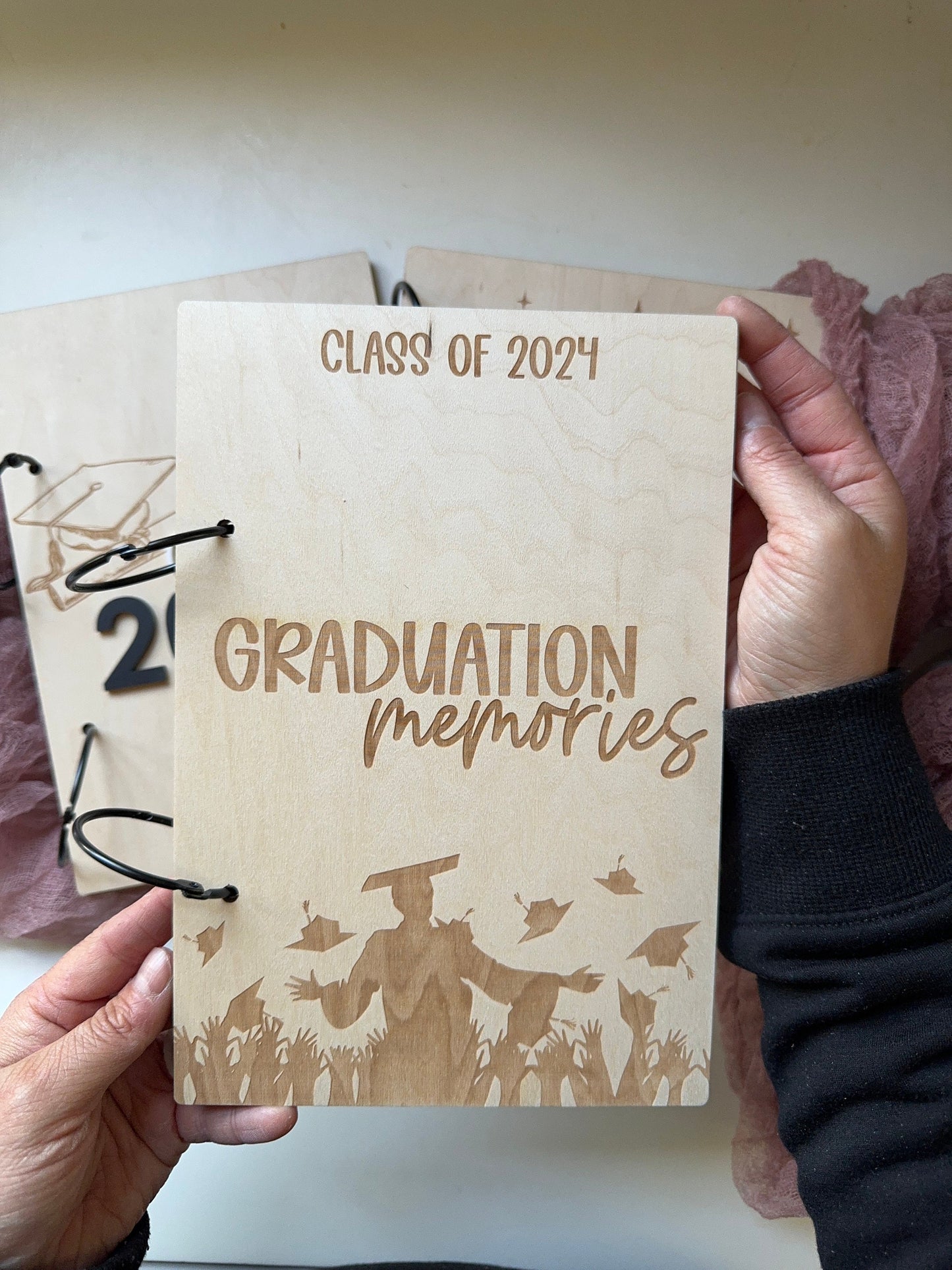 Class of 2024 Grad Card Holder | Graduation Card Storage | Photo Holder | Laser Engraved | Graduation Memories | Grad Keepsakes